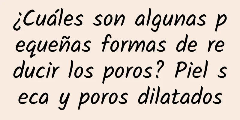 ¿Cuáles son algunas pequeñas formas de reducir los poros? Piel seca y poros dilatados