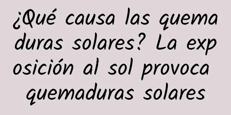 ¿Qué causa las quemaduras solares? La exposición al sol provoca quemaduras solares