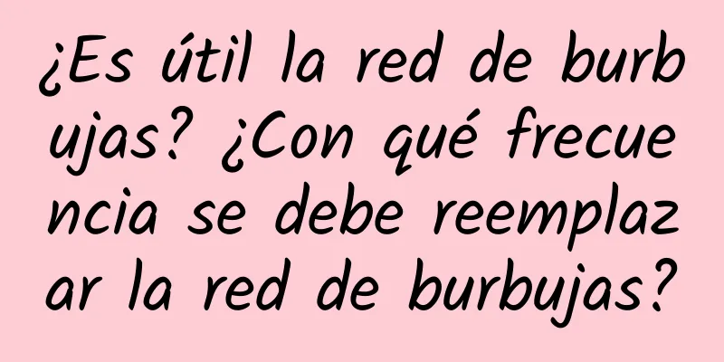 ¿Es útil la red de burbujas? ¿Con qué frecuencia se debe reemplazar la red de burbujas?