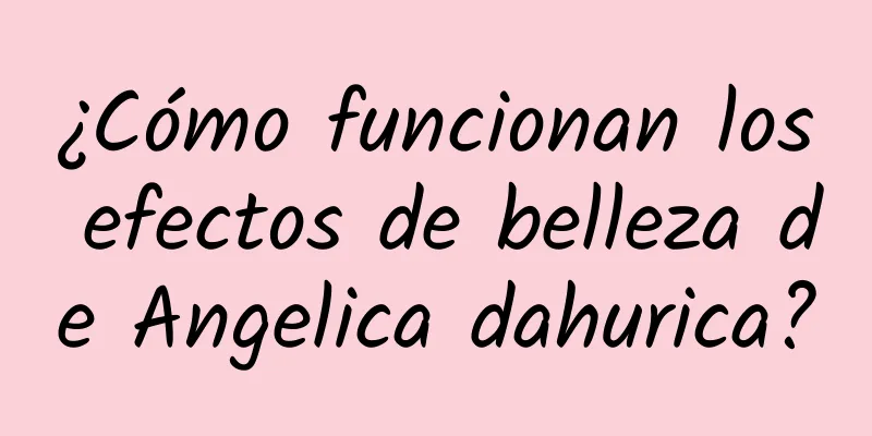 ¿Cómo funcionan los efectos de belleza de Angelica dahurica?