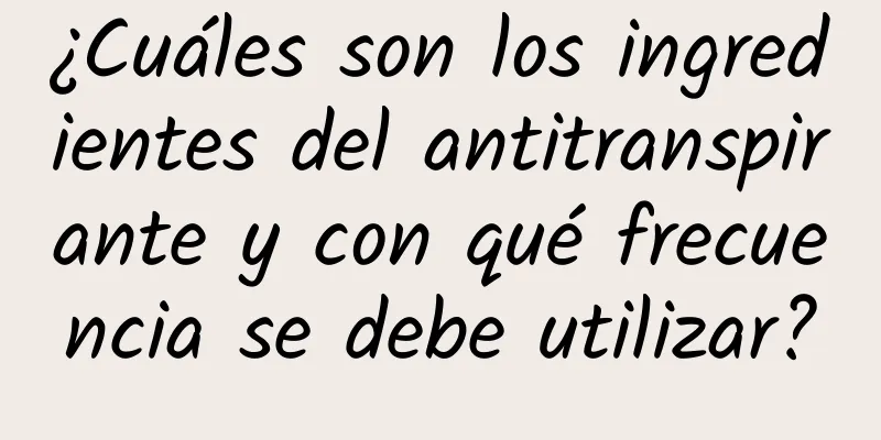 ¿Cuáles son los ingredientes del antitranspirante y con qué frecuencia se debe utilizar?