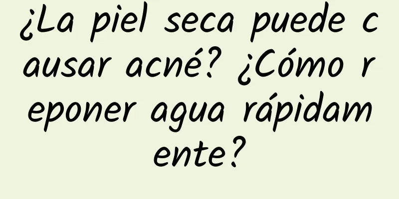 ¿La piel seca puede causar acné? ¿Cómo reponer agua rápidamente?