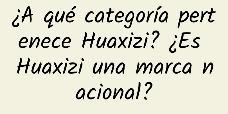 ¿A qué categoría pertenece Huaxizi? ¿Es Huaxizi una marca nacional?