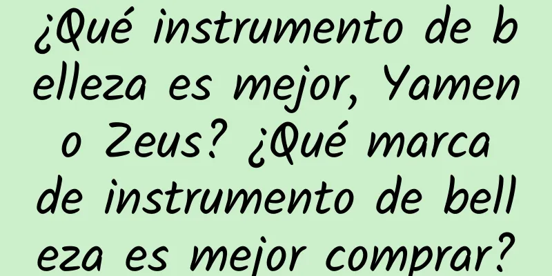 ¿Qué instrumento de belleza es mejor, Yamen o Zeus? ¿Qué marca de instrumento de belleza es mejor comprar?