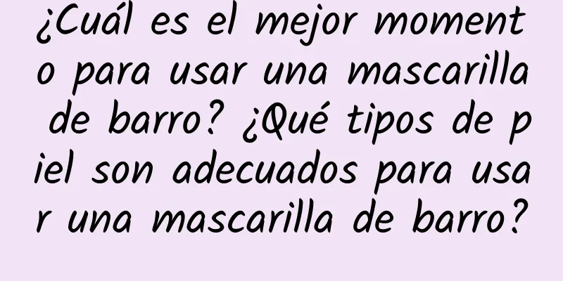 ¿Cuál es el mejor momento para usar una mascarilla de barro? ¿Qué tipos de piel son adecuados para usar una mascarilla de barro?