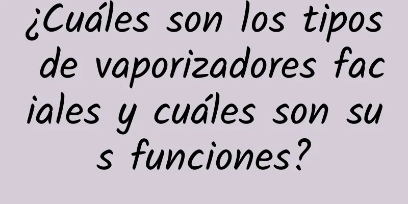¿Cuáles son los tipos de vaporizadores faciales y cuáles son sus funciones?