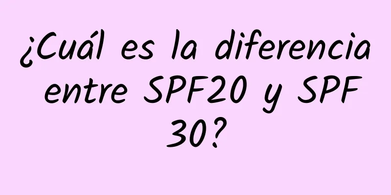 ¿Cuál es la diferencia entre SPF20 y SPF30?