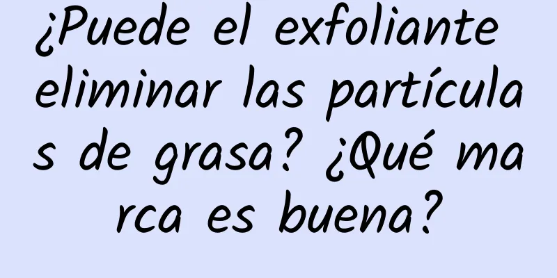 ¿Puede el exfoliante eliminar las partículas de grasa? ¿Qué marca es buena?