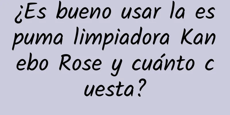 ¿Es bueno usar la espuma limpiadora Kanebo Rose y cuánto cuesta?