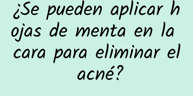 ¿Se pueden aplicar hojas de menta en la cara para eliminar el acné?