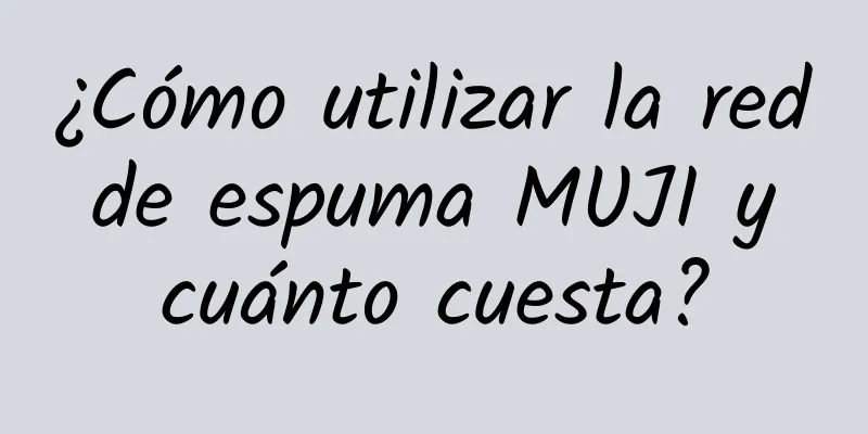 ¿Cómo utilizar la red de espuma MUJI y cuánto cuesta?