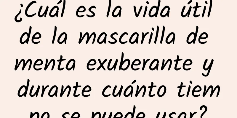 ¿Cuál es la vida útil de la mascarilla de menta exuberante y durante cuánto tiempo se puede usar?