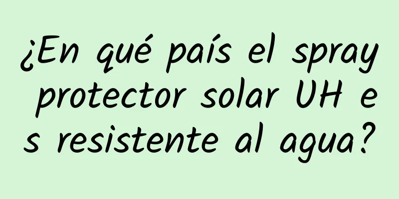 ¿En qué país el spray protector solar UH es resistente al agua?