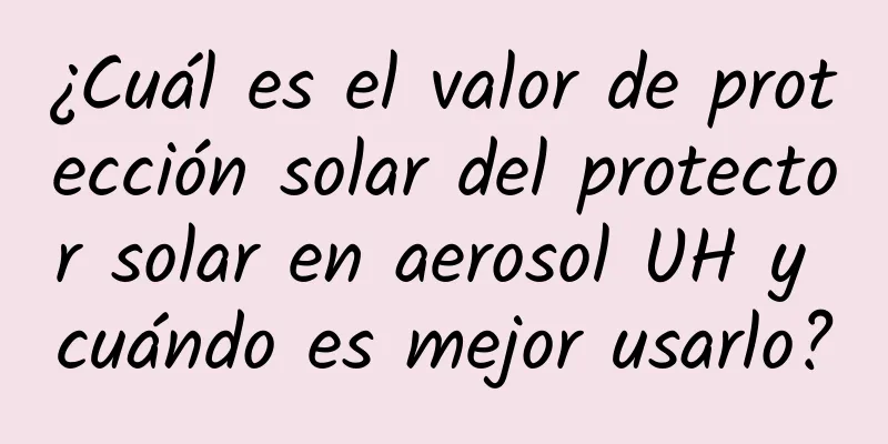 ¿Cuál es el valor de protección solar del protector solar en aerosol UH y cuándo es mejor usarlo?