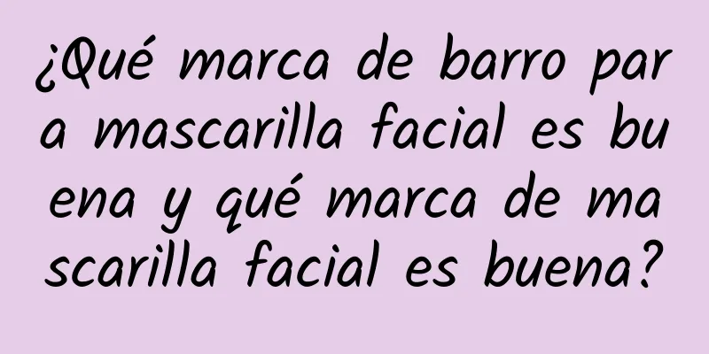 ¿Qué marca de barro para mascarilla facial es buena y qué marca de mascarilla facial es buena?