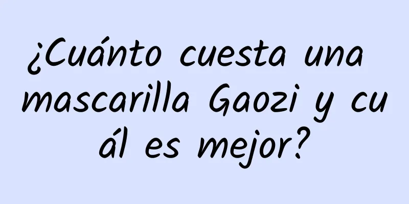 ¿Cuánto cuesta una mascarilla Gaozi y cuál es mejor?