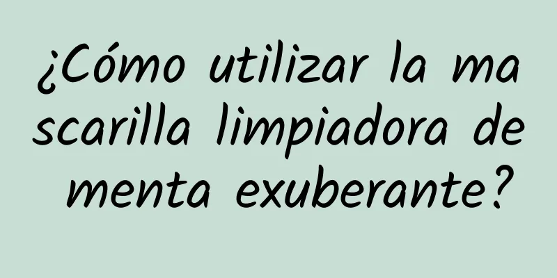 ¿Cómo utilizar la mascarilla limpiadora de menta exuberante?