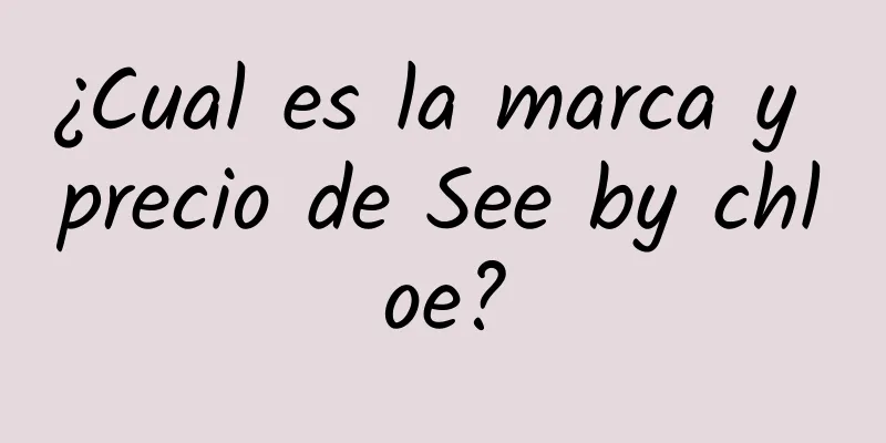 ¿Cual es la marca y precio de See by chloe?