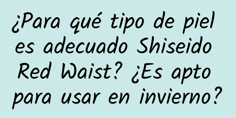 ¿Para qué tipo de piel es adecuado Shiseido Red Waist? ¿Es apto para usar en invierno?