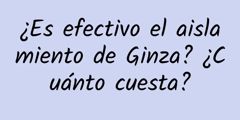 ¿Es efectivo el aislamiento de Ginza? ¿Cuánto cuesta?