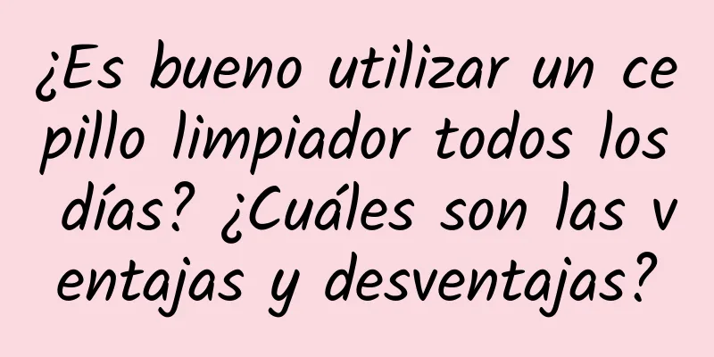 ¿Es bueno utilizar un cepillo limpiador todos los días? ¿Cuáles son las ventajas y desventajas?