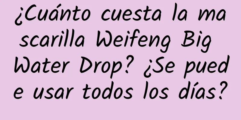 ¿Cuánto cuesta la mascarilla Weifeng Big Water Drop? ¿Se puede usar todos los días?