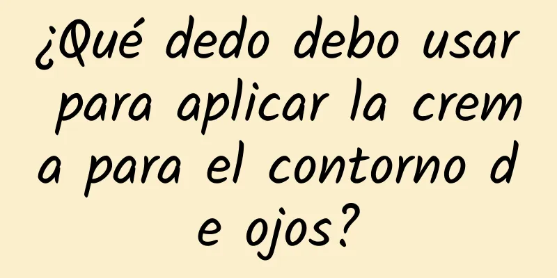 ¿Qué dedo debo usar para aplicar la crema para el contorno de ojos?