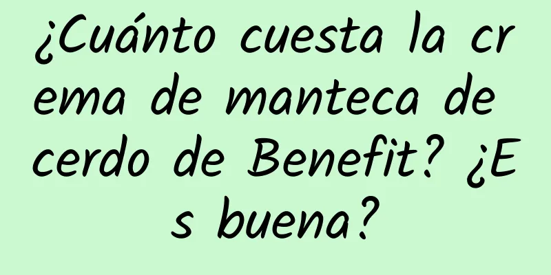 ¿Cuánto cuesta la crema de manteca de cerdo de Benefit? ¿Es buena?