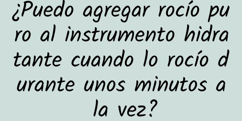 ¿Puedo agregar rocío puro al instrumento hidratante cuando lo rocío durante unos minutos a la vez?