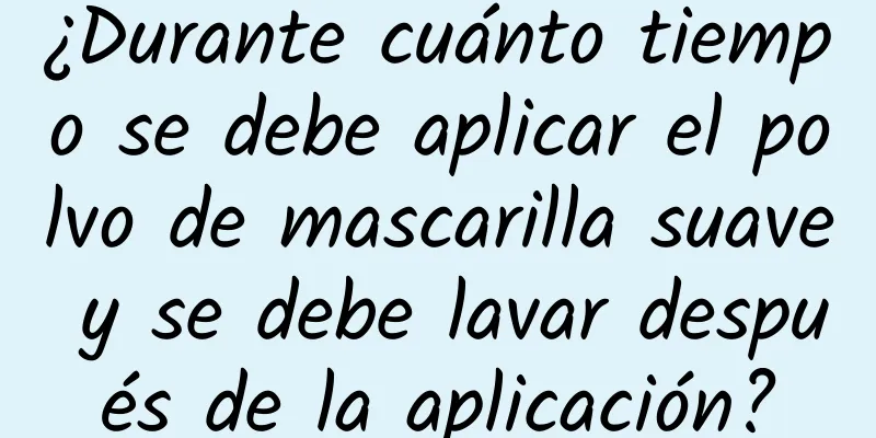 ¿Durante cuánto tiempo se debe aplicar el polvo de mascarilla suave y se debe lavar después de la aplicación?