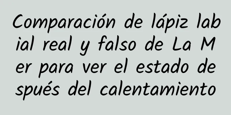 Comparación de lápiz labial real y falso de La Mer para ver el estado después del calentamiento