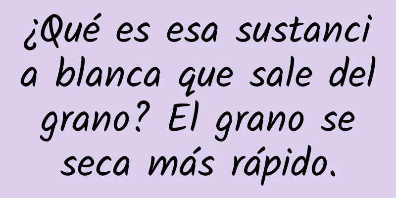 ¿Qué es esa sustancia blanca que sale del grano? El grano se seca más rápido.