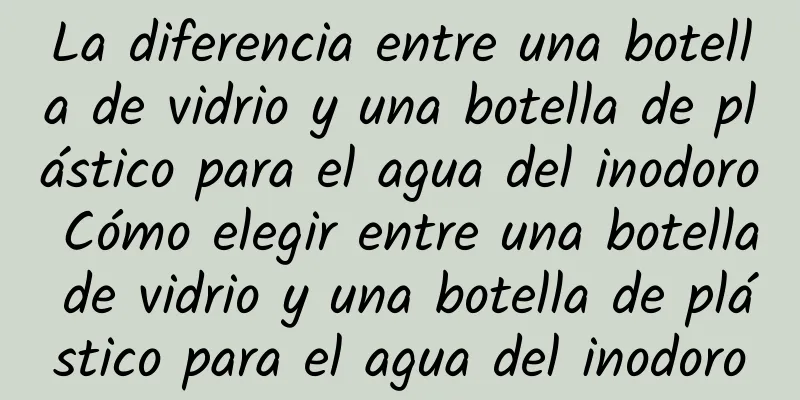 La diferencia entre una botella de vidrio y una botella de plástico para el agua del inodoro Cómo elegir entre una botella de vidrio y una botella de plástico para el agua del inodoro