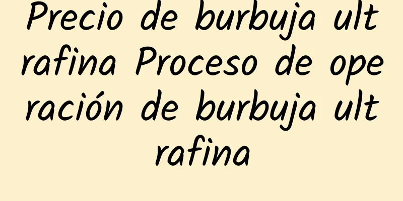 Precio de burbuja ultrafina Proceso de operación de burbuja ultrafina