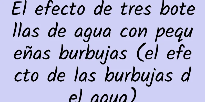 El efecto de tres botellas de agua con pequeñas burbujas (el efecto de las burbujas del agua)