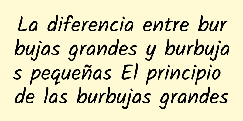 La diferencia entre burbujas grandes y burbujas pequeñas El principio de las burbujas grandes