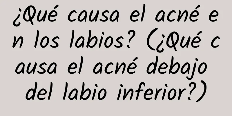 ¿Qué causa el acné en los labios? (¿Qué causa el acné debajo del labio inferior?)