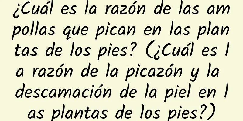 ¿Cuál es la razón de las ampollas que pican en las plantas de los pies? (¿Cuál es la razón de la picazón y la descamación de la piel en las plantas de los pies?)