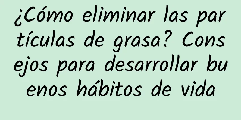 ¿Cómo eliminar las partículas de grasa? Consejos para desarrollar buenos hábitos de vida