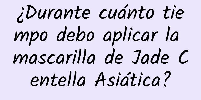 ¿Durante cuánto tiempo debo aplicar la mascarilla de Jade Centella Asiática?