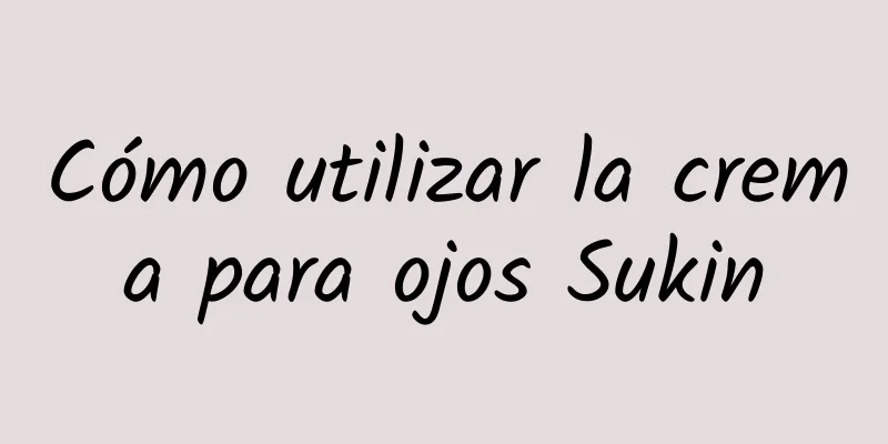 Cómo utilizar la crema para ojos Sukin