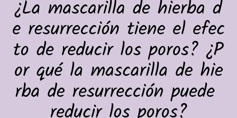 ¿La mascarilla de hierba de resurrección tiene el efecto de reducir los poros? ¿Por qué la mascarilla de hierba de resurrección puede reducir los poros?