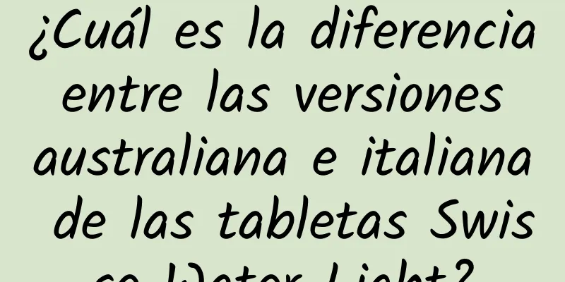 ¿Cuál es la diferencia entre las versiones australiana e italiana de las tabletas Swisse Water Light?