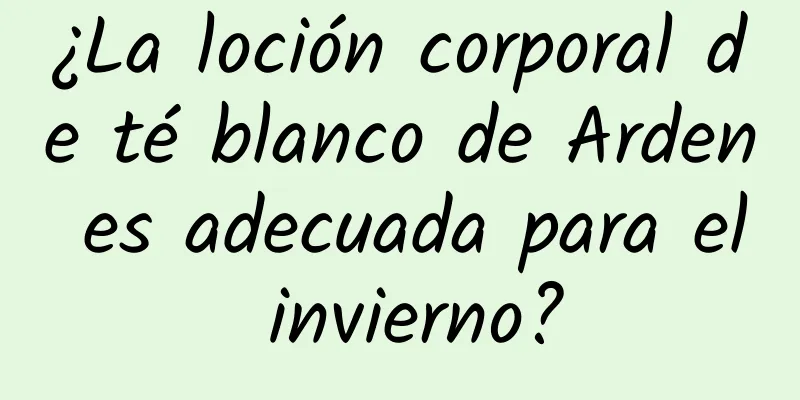 ¿La loción corporal de té blanco de Arden es adecuada para el invierno?