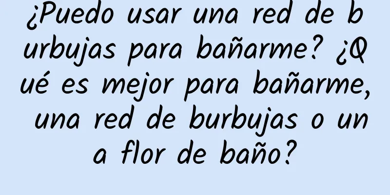 ¿Puedo usar una red de burbujas para bañarme? ¿Qué es mejor para bañarme, una red de burbujas o una flor de baño?