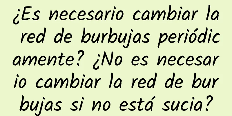 ¿Es necesario cambiar la red de burbujas periódicamente? ¿No es necesario cambiar la red de burbujas si no está sucia?