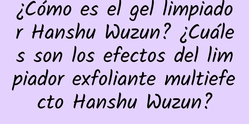 ¿Cómo es el gel limpiador Hanshu Wuzun? ¿Cuáles son los efectos del limpiador exfoliante multiefecto Hanshu Wuzun?