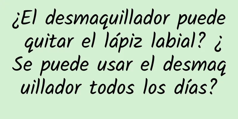 ¿El desmaquillador puede quitar el lápiz labial? ¿Se puede usar el desmaquillador todos los días?