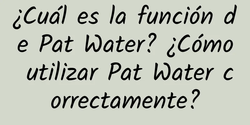 ¿Cuál es la función de Pat Water? ¿Cómo utilizar Pat Water correctamente?