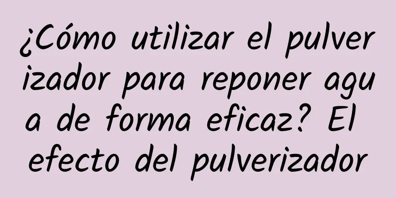 ¿Cómo utilizar el pulverizador para reponer agua de forma eficaz? El efecto del pulverizador